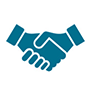 Graphic showing a handshake.